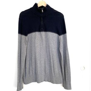 Banana Republic Men's Neck Zip Up Sweater Grey Size Medium Long Sleeve